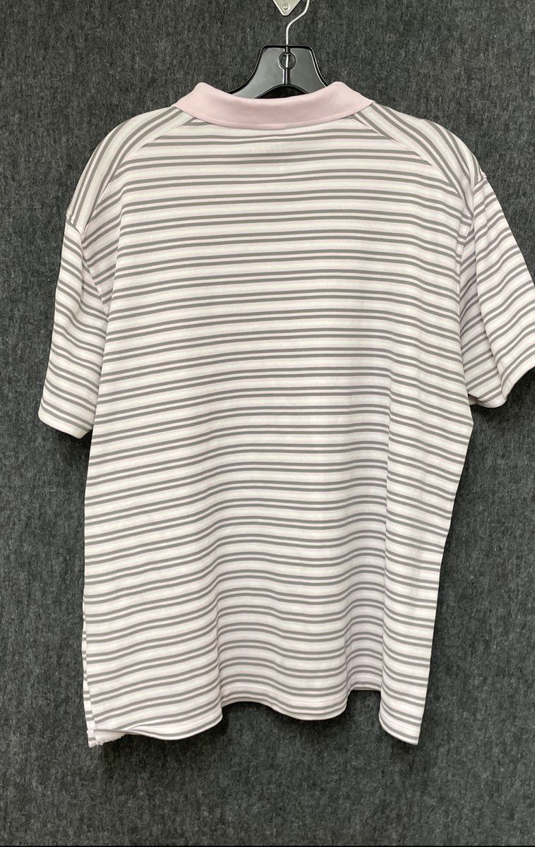 Nike Men's Dri-FIT Victory Pink Gray Striped Golf Polo Shirt Size XL