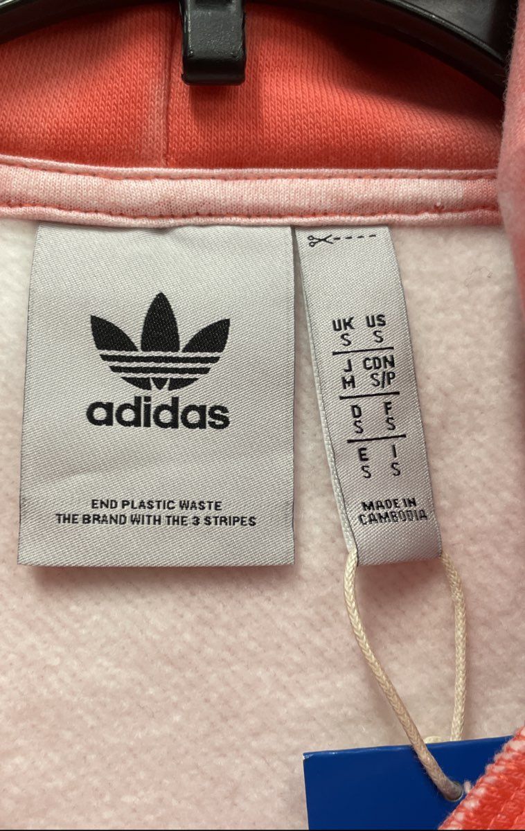 Adidas Originals Men's Hoodie Peach White Cloud Wash Tie Dye Trefoil Pullover S