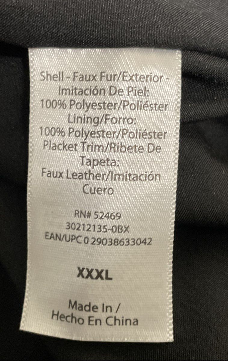 Sofia Jeans by Sofia Vergara Women's Black Paneled Faux Fur Jacket Sz XXXL