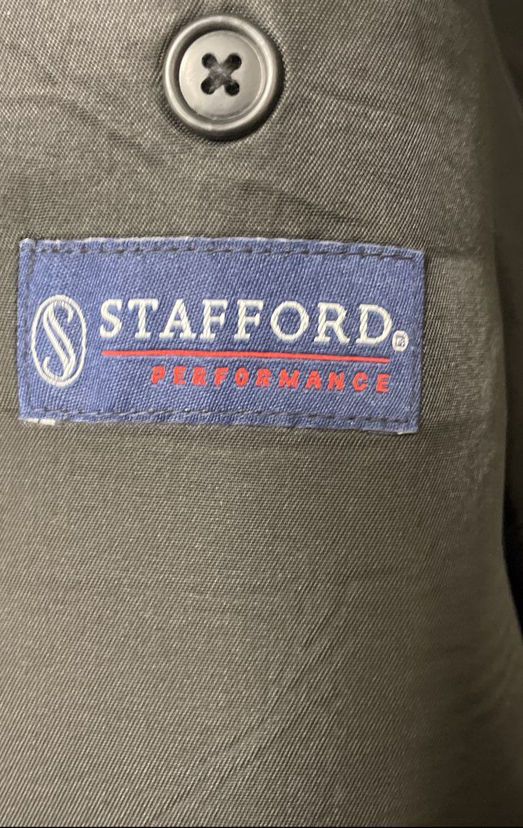 Stafford Men's Black 100% Wool Performance 2-Button Blazer Sport Coat Sz 52 R