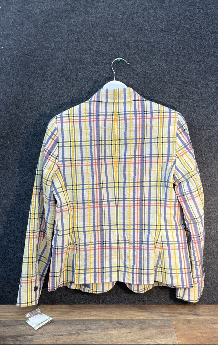 Anne Klein Women's Atlantic Blue Combo Plaid Blazer NWT Sz 8