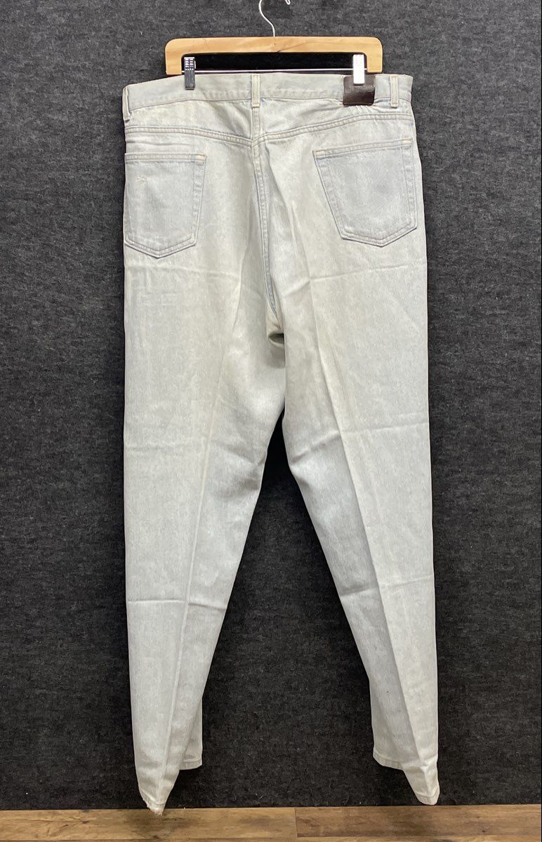 Vintage 90s Hugo Boss Men's Light Blue Acid Wash Tapered Denim Jeans Size 40L