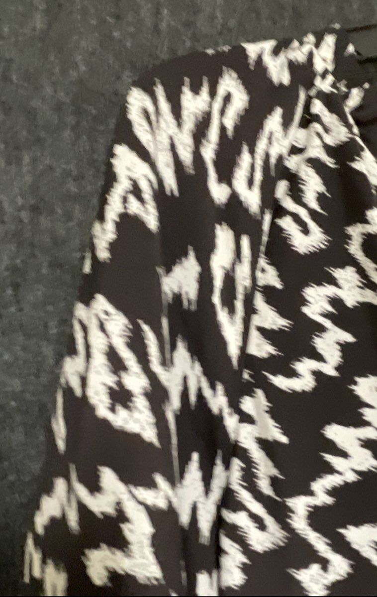 Scoop Women's Black White Abstract Wrap Style Pleated Midi Dress Sz M 8-10