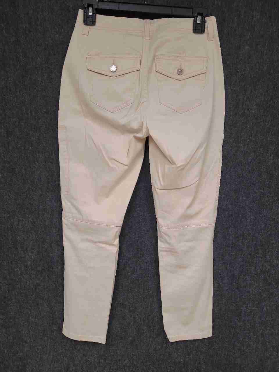 White House Black Market Women's Cream Skinny Cargo Ankle Pants Sz 00