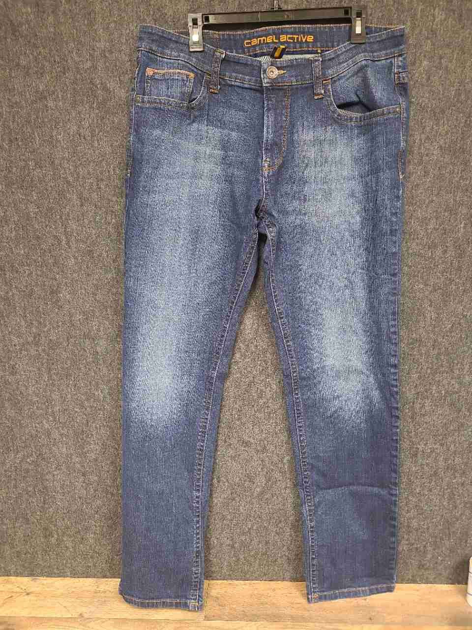 Camel Active Men's Houston Straight Fit Blue Faded Denim Jeans Sz 38/34