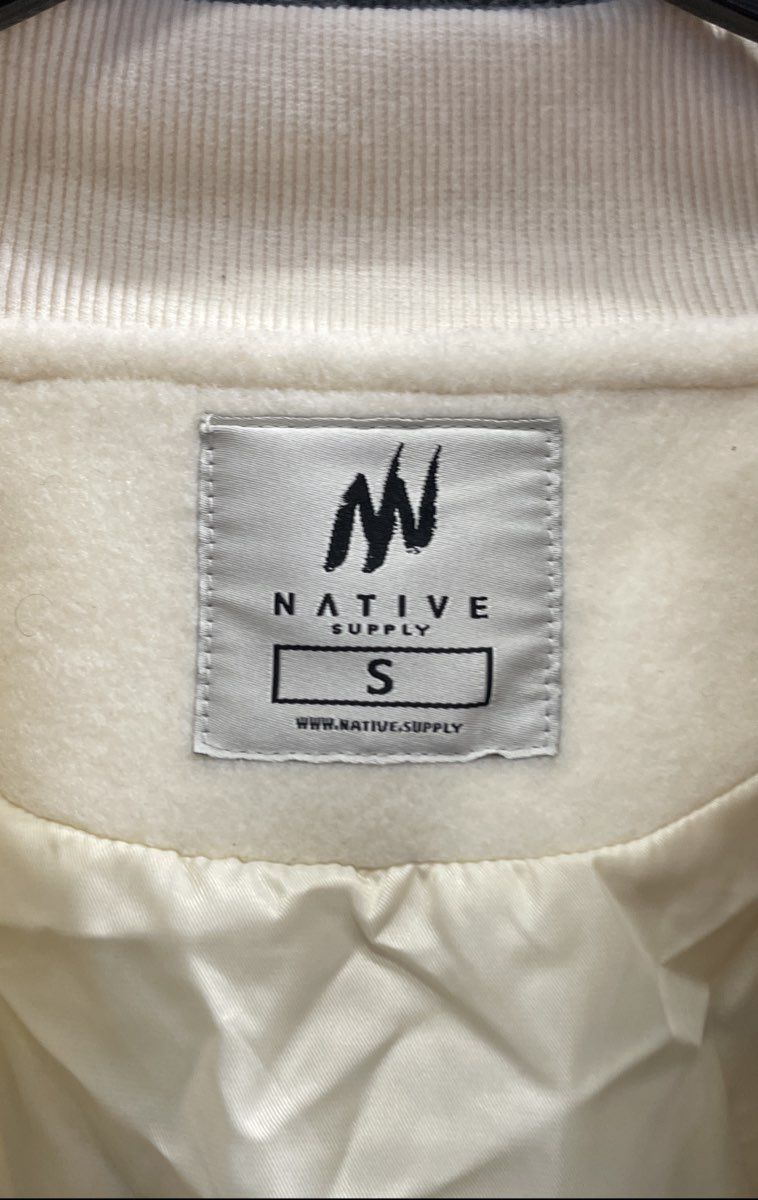 Native Supply Men's White Varsity Jacket His Glory Alone Patches HGA Sz S