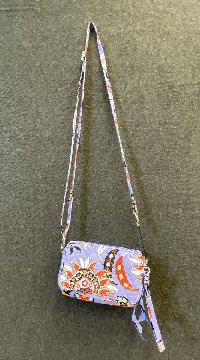 Vera Bradley Crossbody Wallet & Lidded Mug Baroque Floral Purse Lot of 2