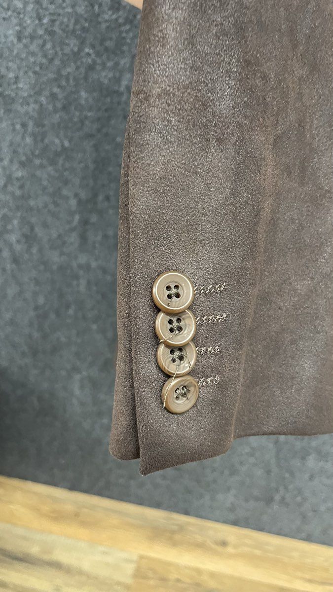 Daniel Hechter Men's Brown Faux Suede Two Button Sport Coat Blazer Size L