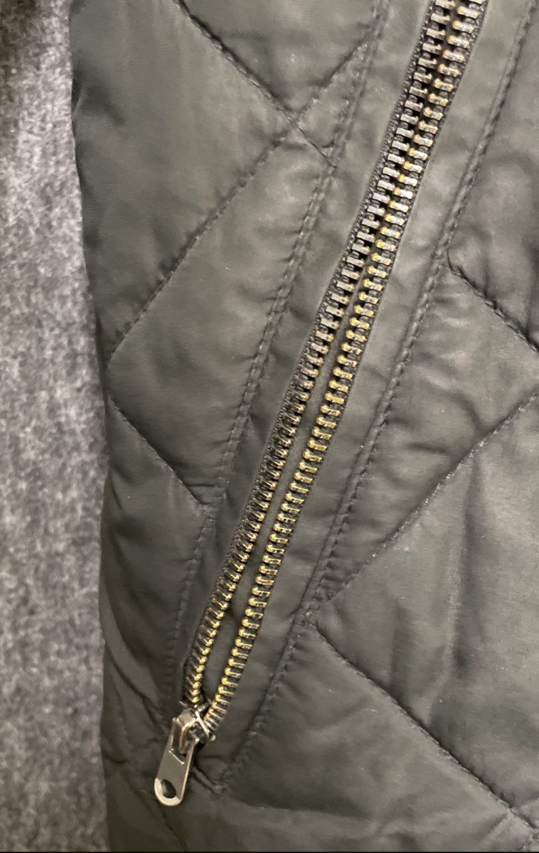 Banana Republic Women's Black Diamond Quilted Long Bomber Jacket Sz M