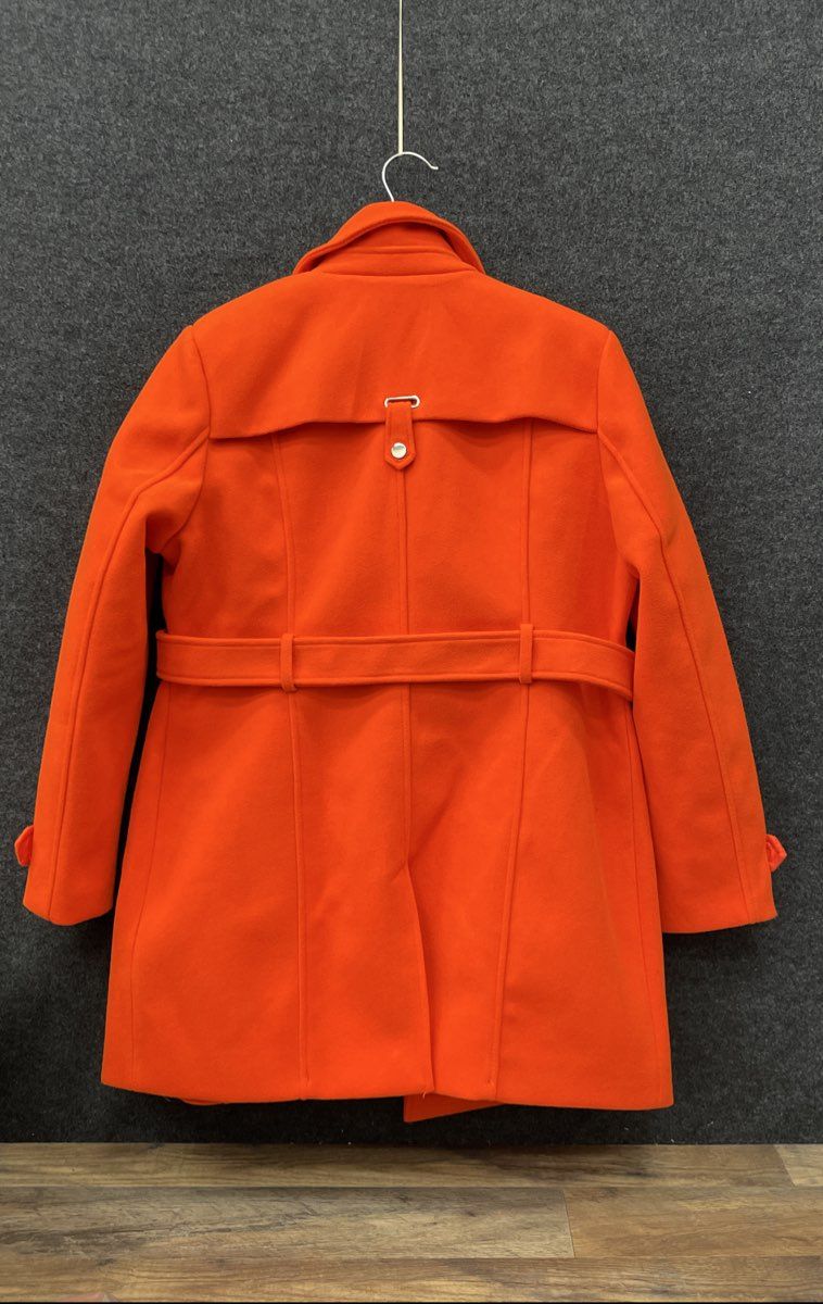 Coalition LA Women's Orange Belted Mid-Length Trench Coat Sz XL