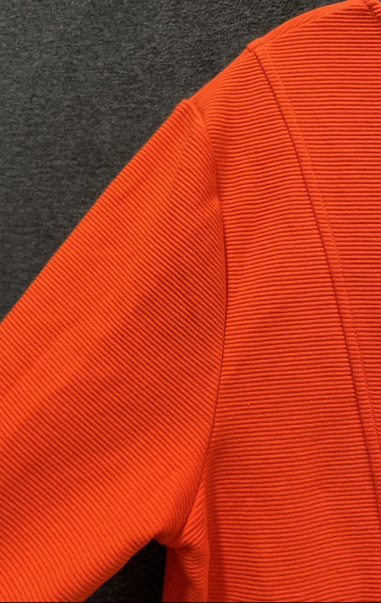 Boden Women's Orange Otto Ottoman Ribbed Knit Long Sleeve Pocket Dress Sz 12R