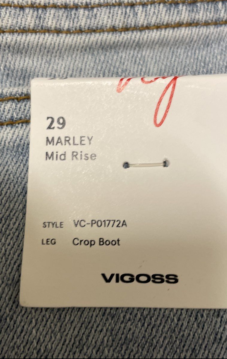 ViGoss Women's Marley Crop Boot Cut Light Wash Mid Rise Jeans NWT Sz 29