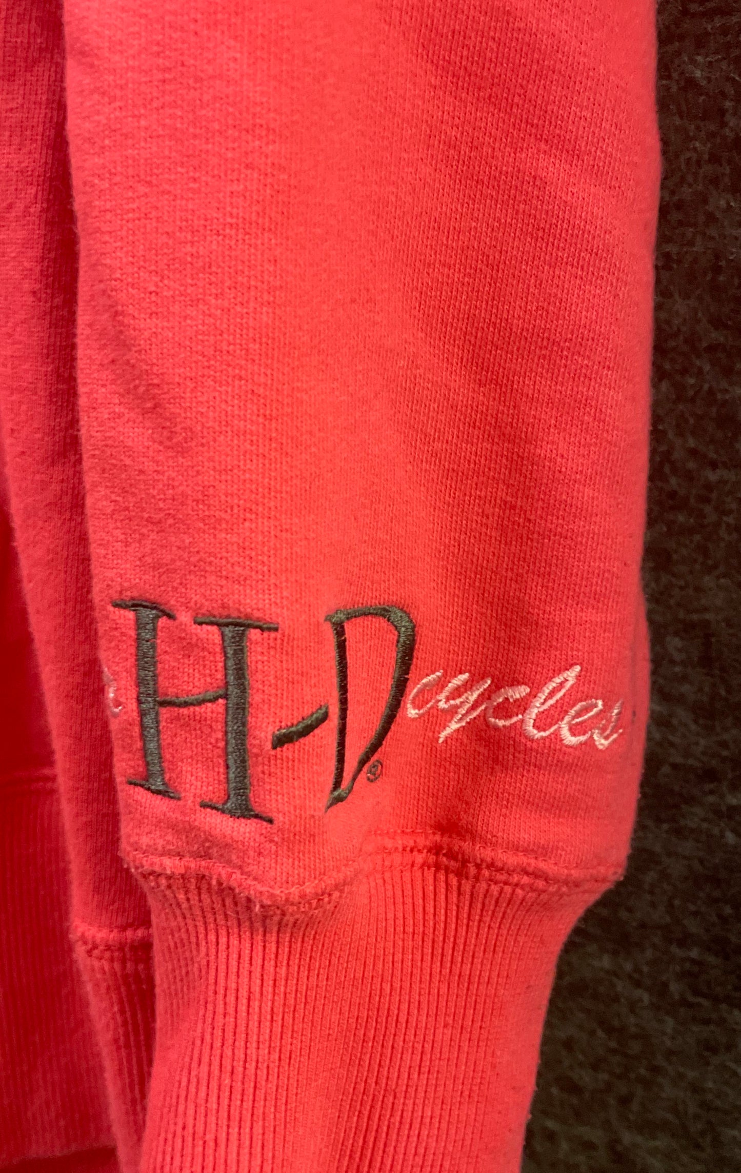 Harley-Davidson Pink V-Neck Hooded Sweatshirt Studded Salisbury NC Dealer Sz L
