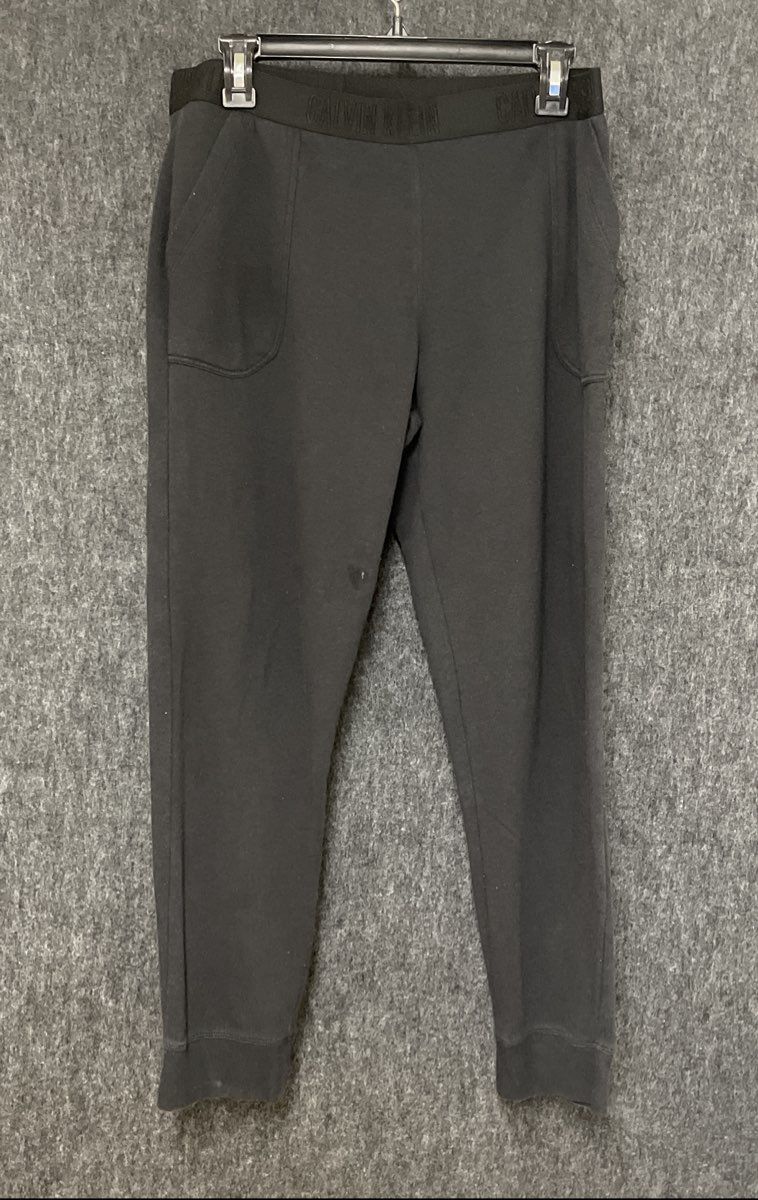 Calvin Klein Women's Black Logo Waistband Sleep Lounge Jogger Pants Size Large