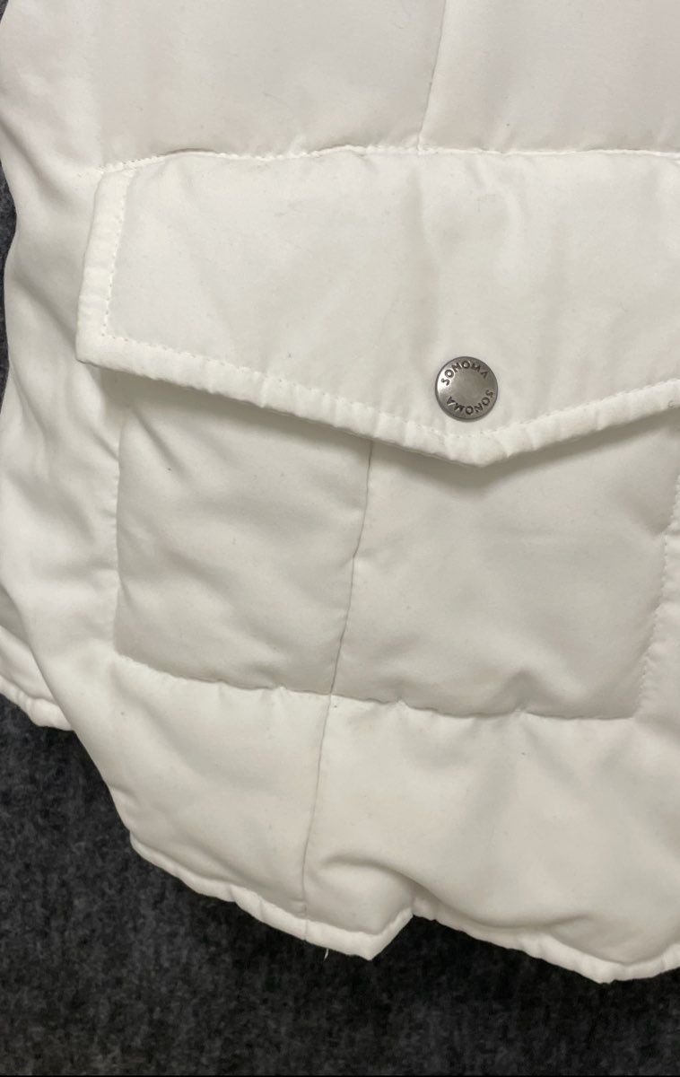 Sonoma Women's White Quilted Puffer Vest Full Zip Cotton Lined Sz 2X