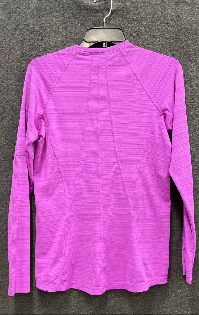 Athleta Women's Purple Space Dye 1/2 Zip Long Sleeve Active Top Pocket Sz M