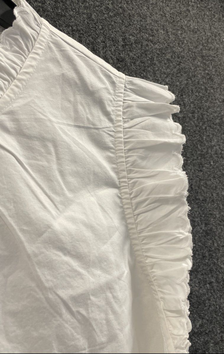 J. Crew Women's White Ruffle Neck Sleeveless Top Cotton Poplin Sz 3X NWT BY436