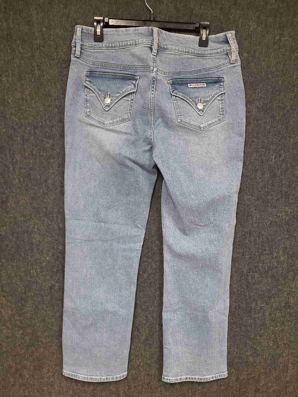 Hudson Women's Light Wash Signature Flap Pocket Straight Leg Jeans Sz 12