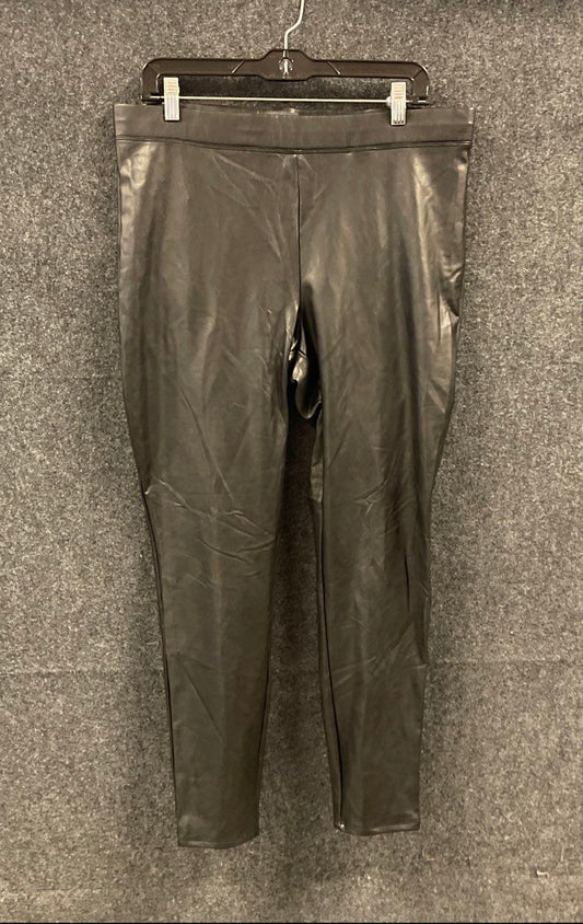 Express Women's Black Faux Leather High Rise Stretch Leggings Pants Size L NWT