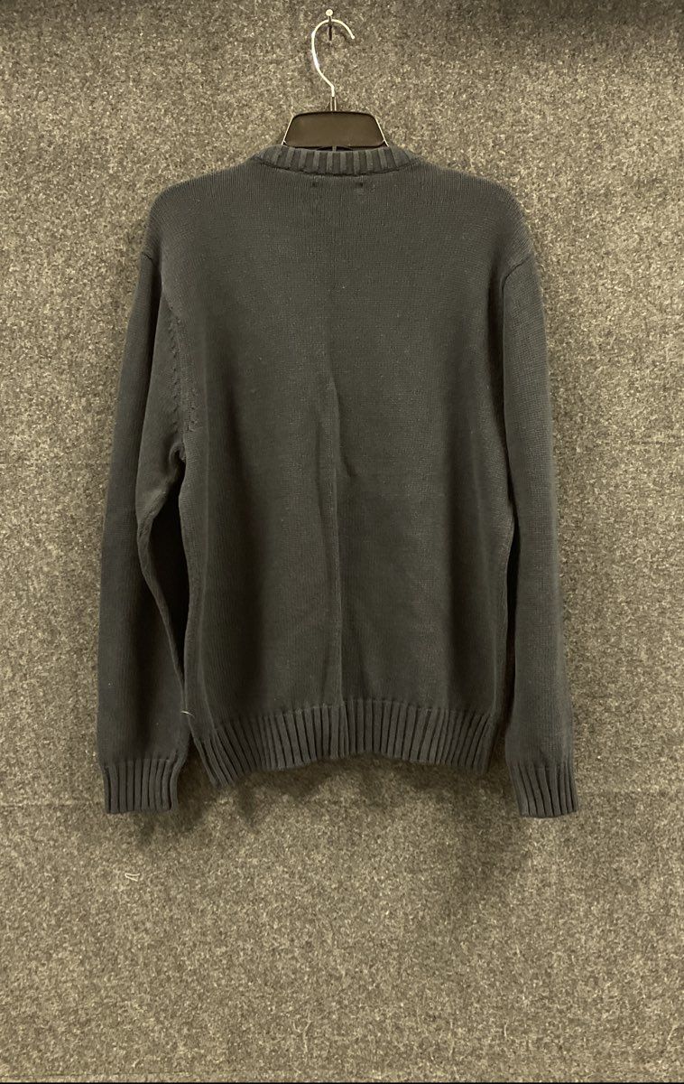 Chaps Men's Navy Blue 100% Cotton Ribbed Crewneck Sweater Size L NWT