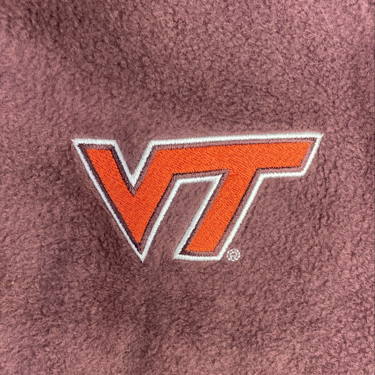 Columbia Men's Virginia Tech VT Hokies Full Zip Fleece Jacket Maroon Black Sz M