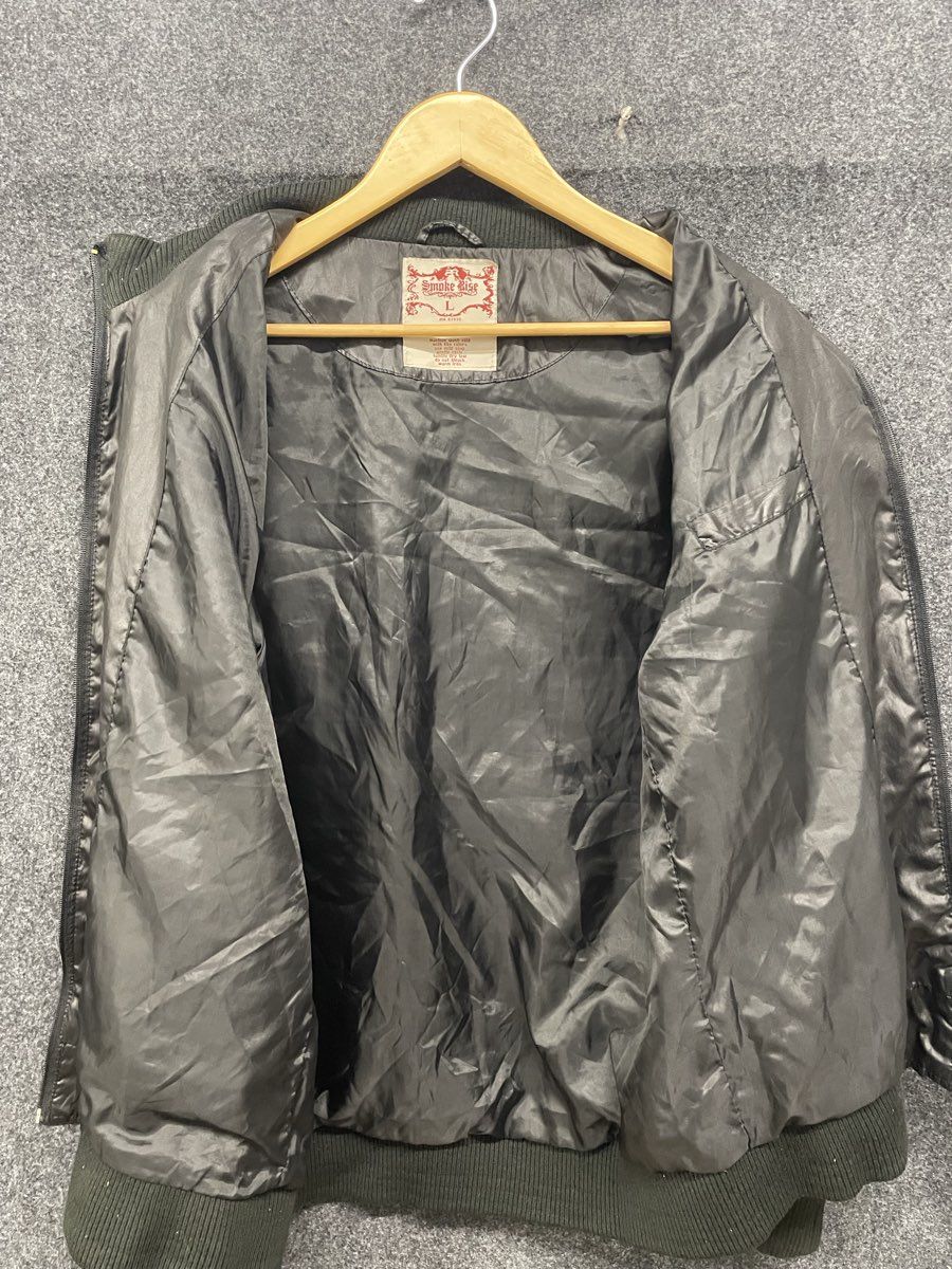 Smoke Rise Men's Olive Green Full Zip Jacket with Epaulettes Size L
