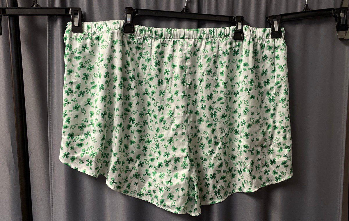 Adore Me Women's Pajama Set Green Shamrock Clover Print Cami Shorts Sz 2X