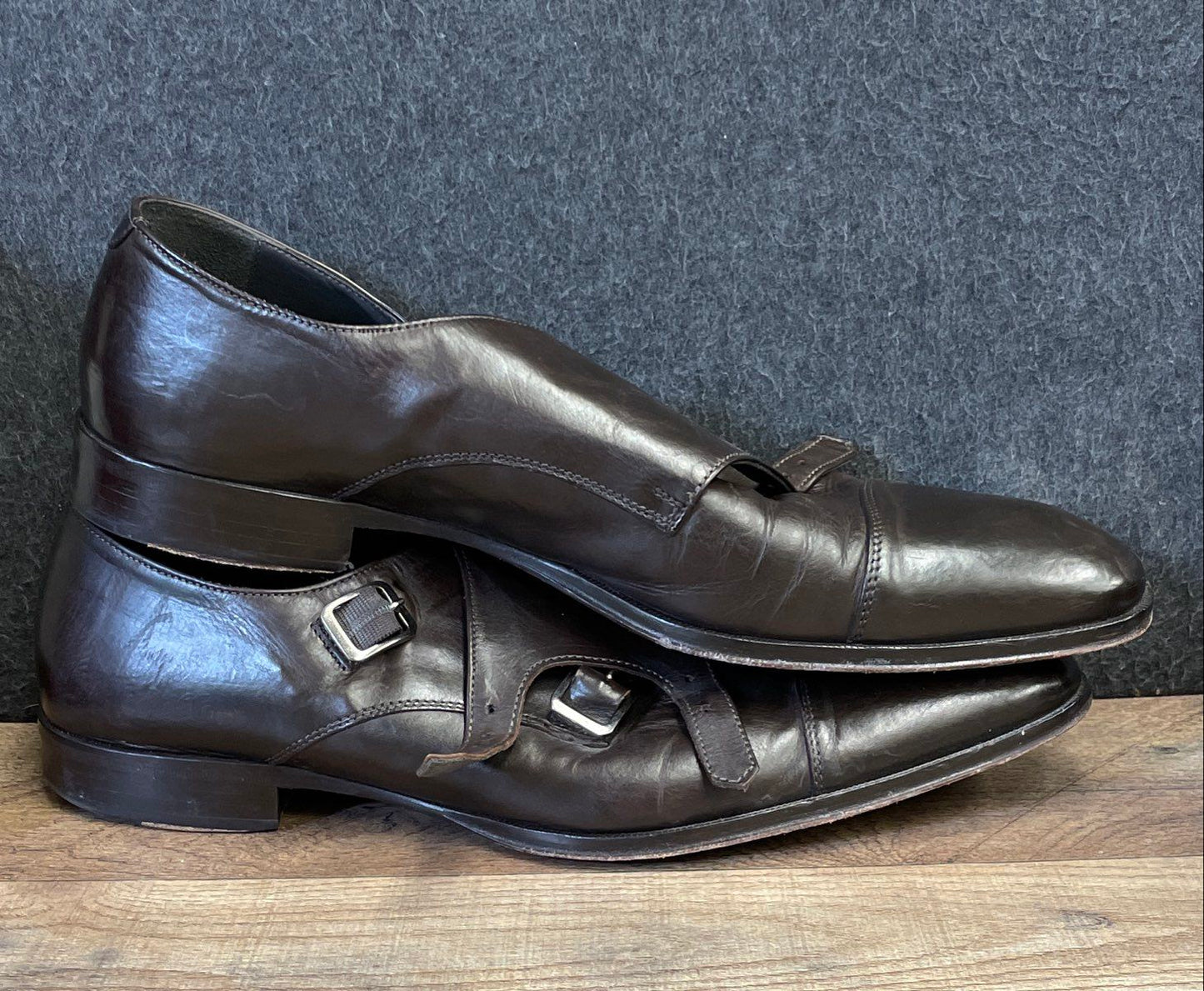 To Boot New York Adam Derrick Brown Leather Double Monk Strap Cap Toe Size 12