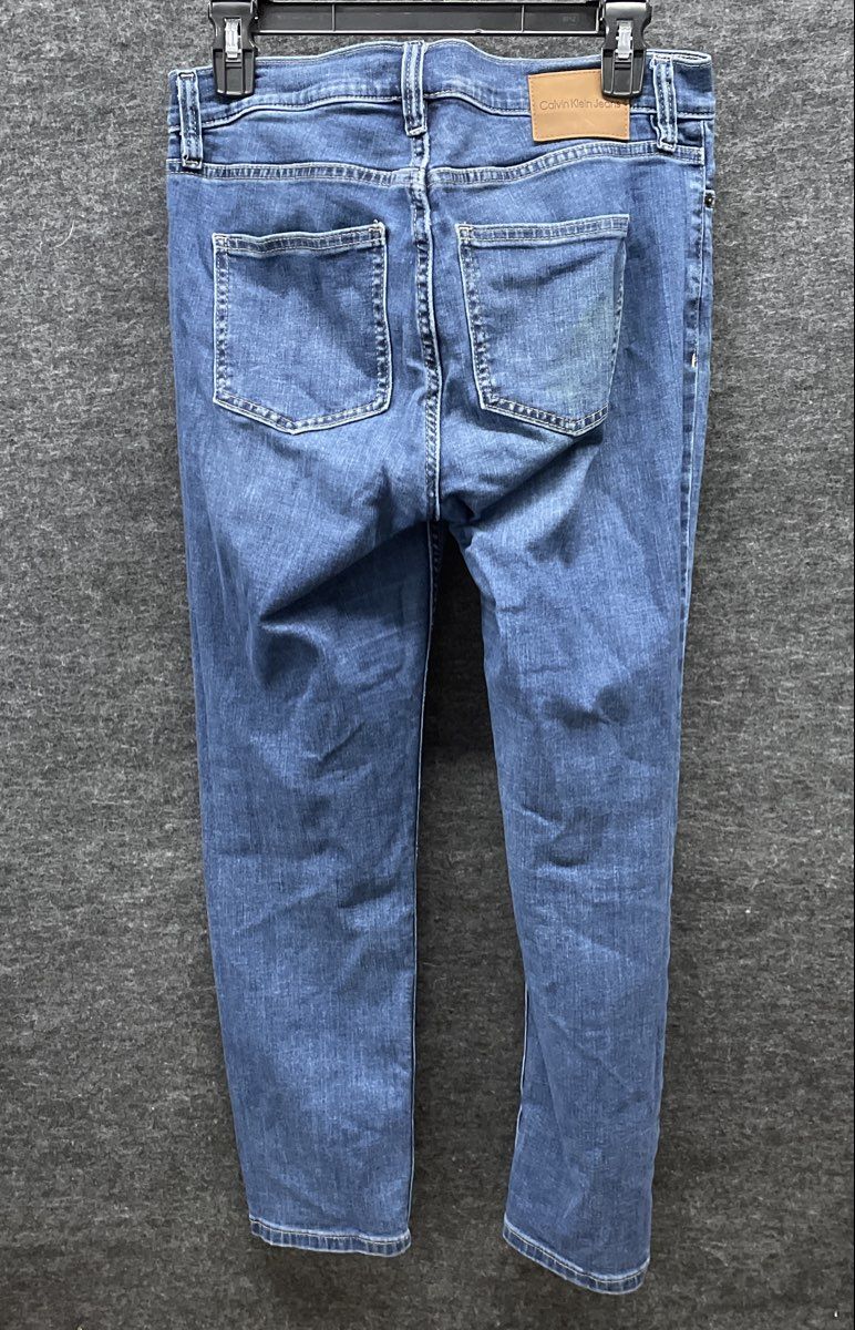 Calvin Klein Jeans Women's Blue Petite Stretch Slim Tapered Denim Jeans Sz 29P