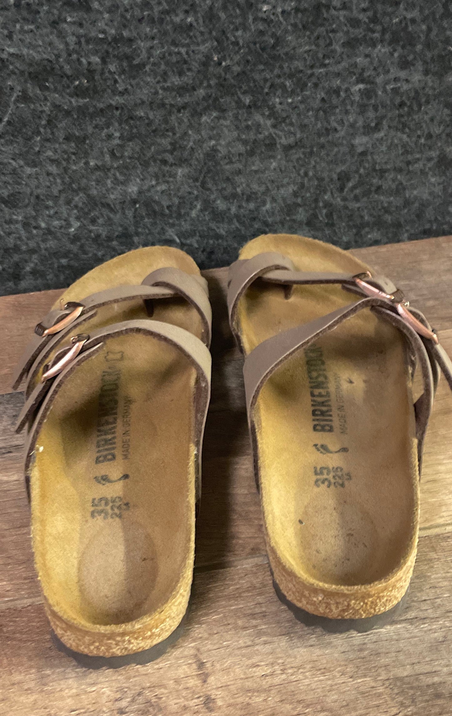 Birkenstock Mayari Mocca Brown Birko-Flor Toe Loop Sandals Size 35