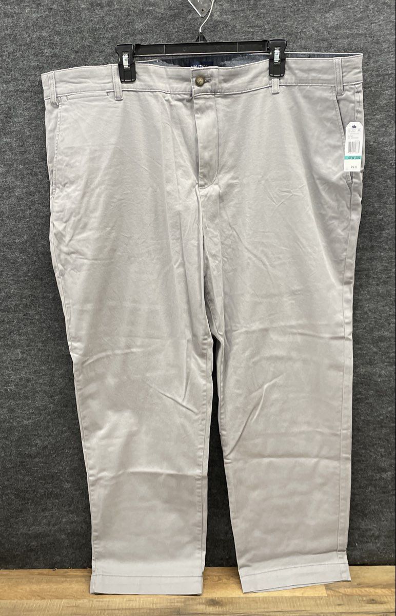 Nautica Men's Grey Classic Fit Stretch Deck Pants NWT 46x30