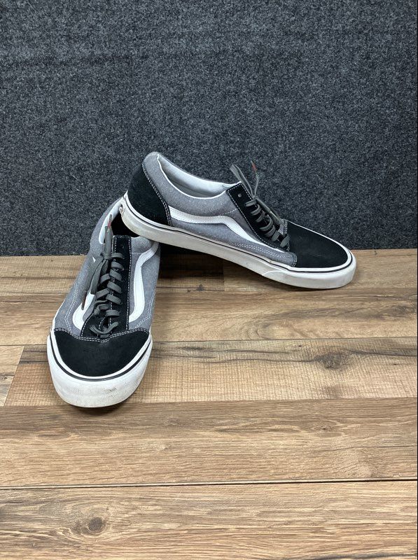 Vans Old Skool Black Grey White Low Top Skate Shoes Men's Size 13