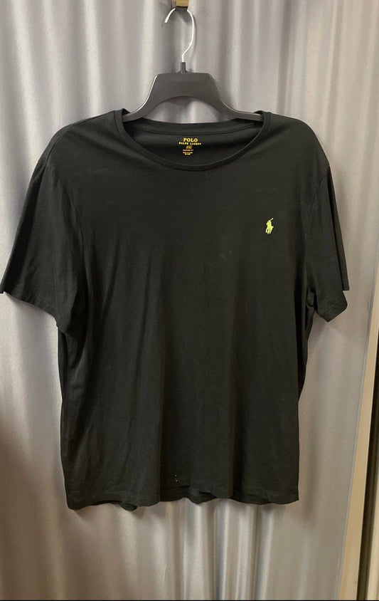 Polo Ralph Lauren Men's Black Custom Fit T-shirt Yellow Pony Logo Sz XXL