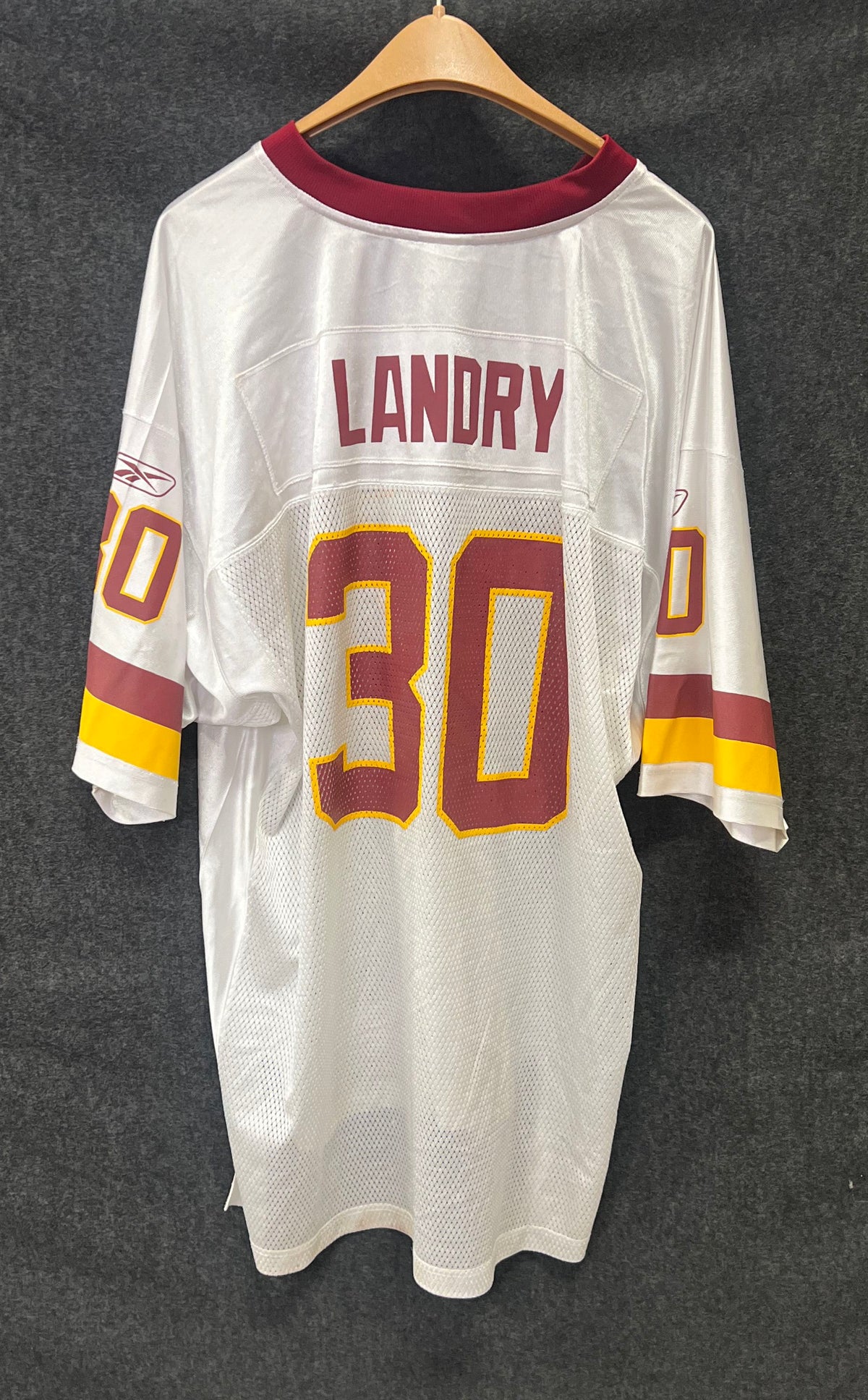 Reebok Men's LaRon Landry Washington Redskins #30 White Replica Jersey Size 2XL