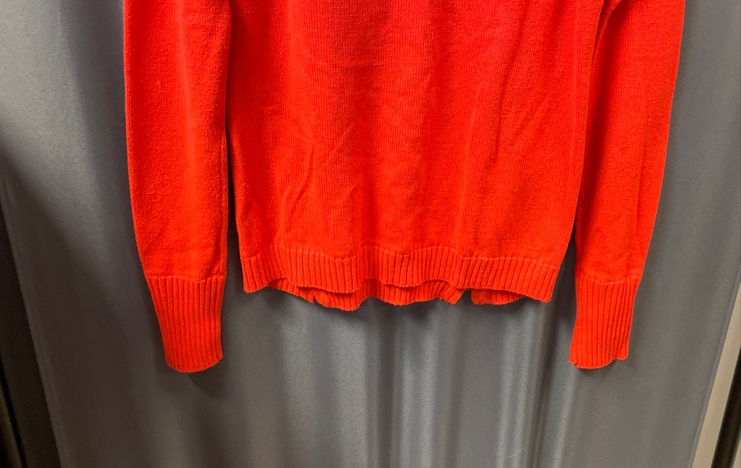 Athleta Women's Orange Textured Knit Side Zip Crewneck Pullover Sweater Sz XXS