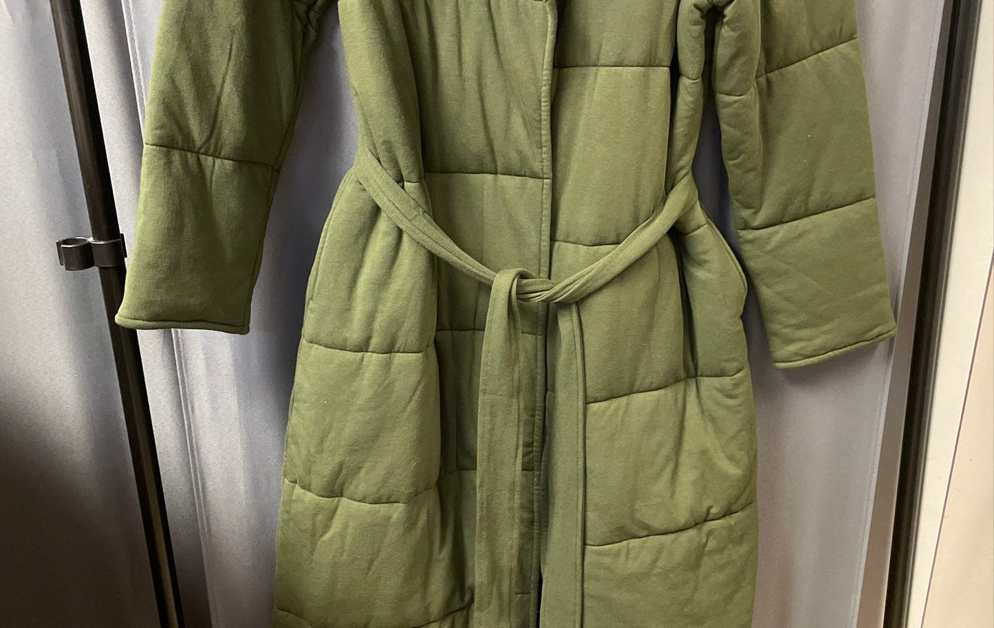 G by Giuliana Women's Green Quilted Belted Puffer Robe Housecoat Sz M