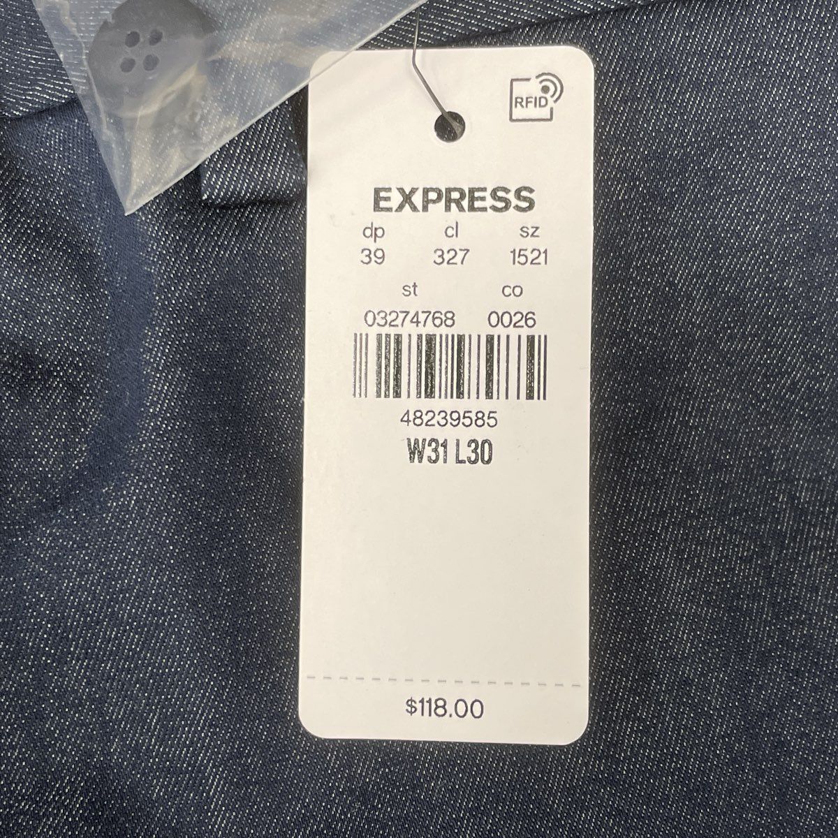 Express Men's Navy Blue Cropped Chino Dress Pants 31x30 NWT