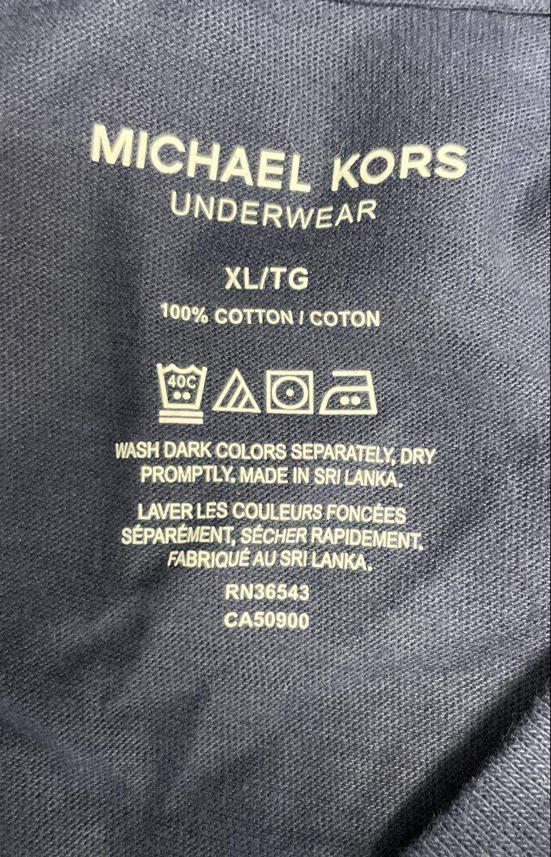 Michael Kors Men's Navy Blue V-Neck T-Shirt 100% Cotton Short Sleeve Sz XL