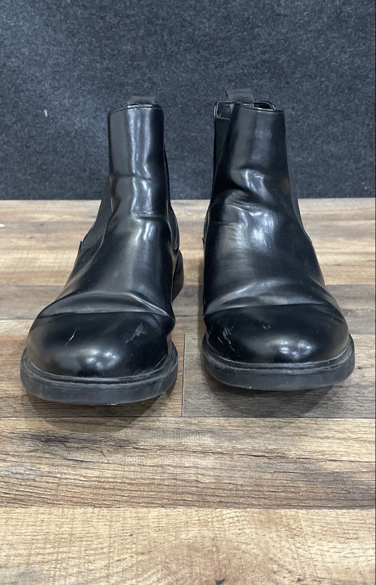 Kenneth Cole Reaction Black Faux Leather Chelsea Boots Men's Size 12