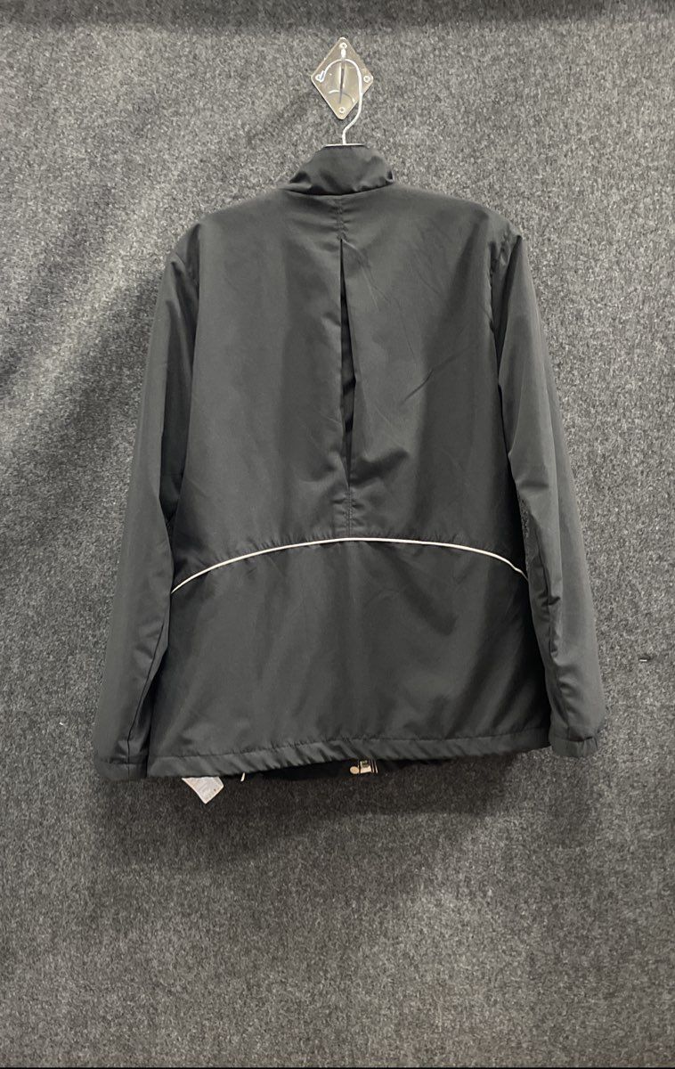 Nike Golf Women's Black Full Zip Jacket White Piping Mock Neck Sz L 12-14