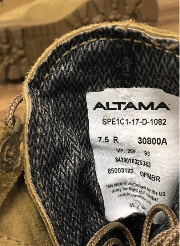 Altama Military FCVC Boots Tan Suede Size 7.5