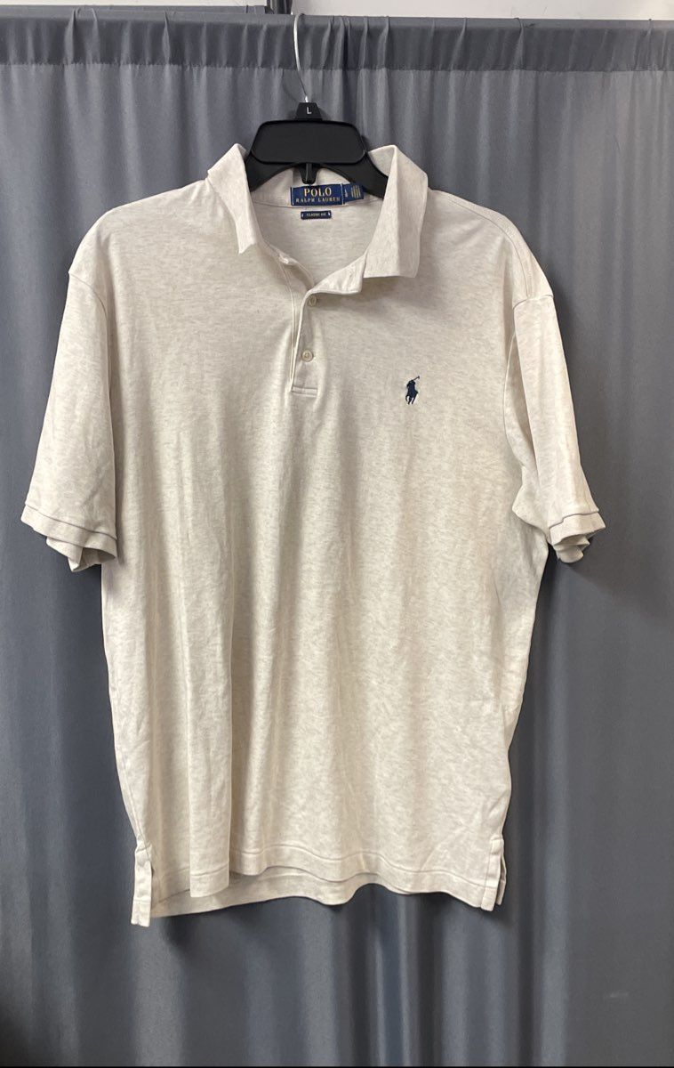 Polo Ralph Lauren Men's Sand Heather Polo Shirt Classic Fit Cotton Logo Size L