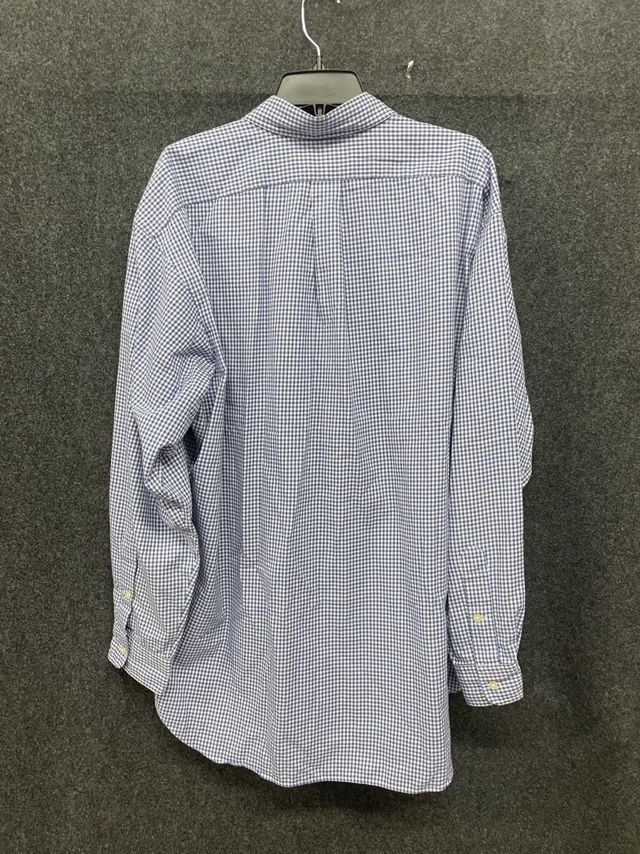 Ralph Lauren Golf Men's Tilden Blue Gingham Check Cotton Button Up Shirt Sz XL