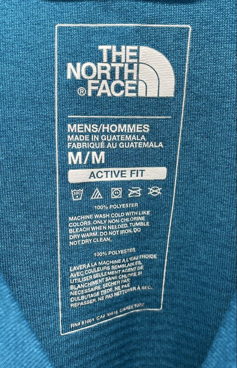 The North Face Men's Blue Active Fit Polyester Graphic Back T-Shirt Size M