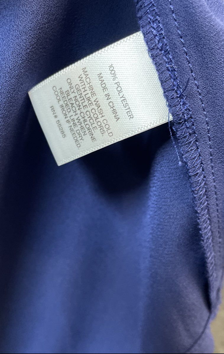 Express Women's Blue Portofino Shirt Roll Tab Sleeve NWT Sz S