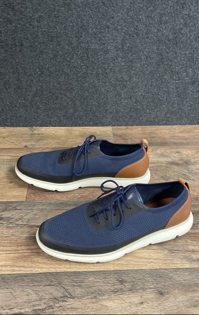 Cole Haan 2.ZEROGRAND Stitchlite Oxford Navy Blue Brown Men's Size 12 M