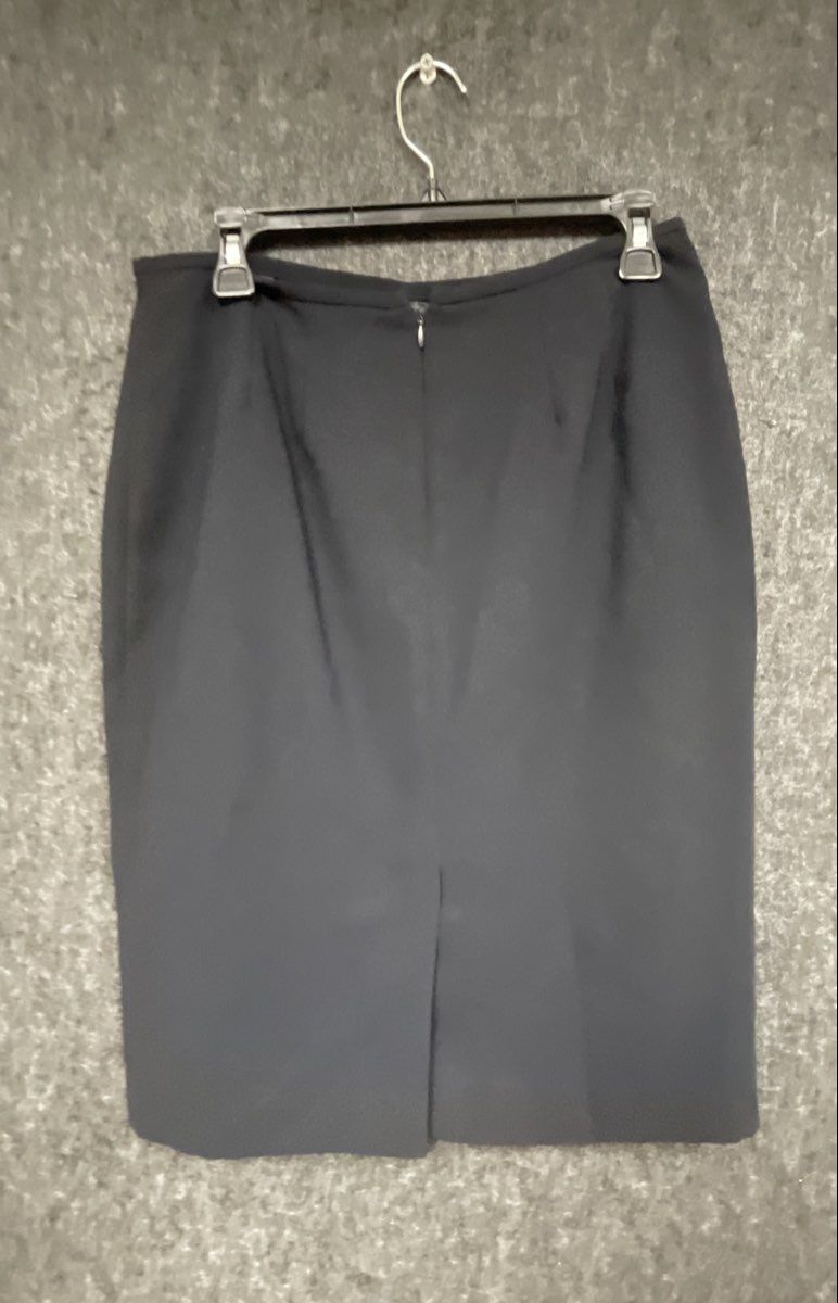 Calvin Klein Women's Black Professional Pencil Skirt Lined Back Slit Size 8