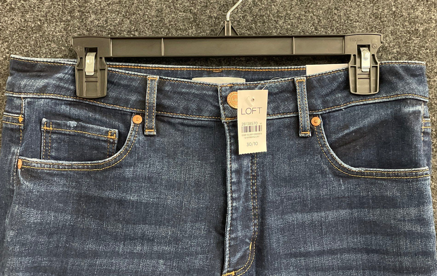 Loft Women's Curvy Skinny Jeans Dark Blue Sustainable Slim Pocket NWT Sz 30/10