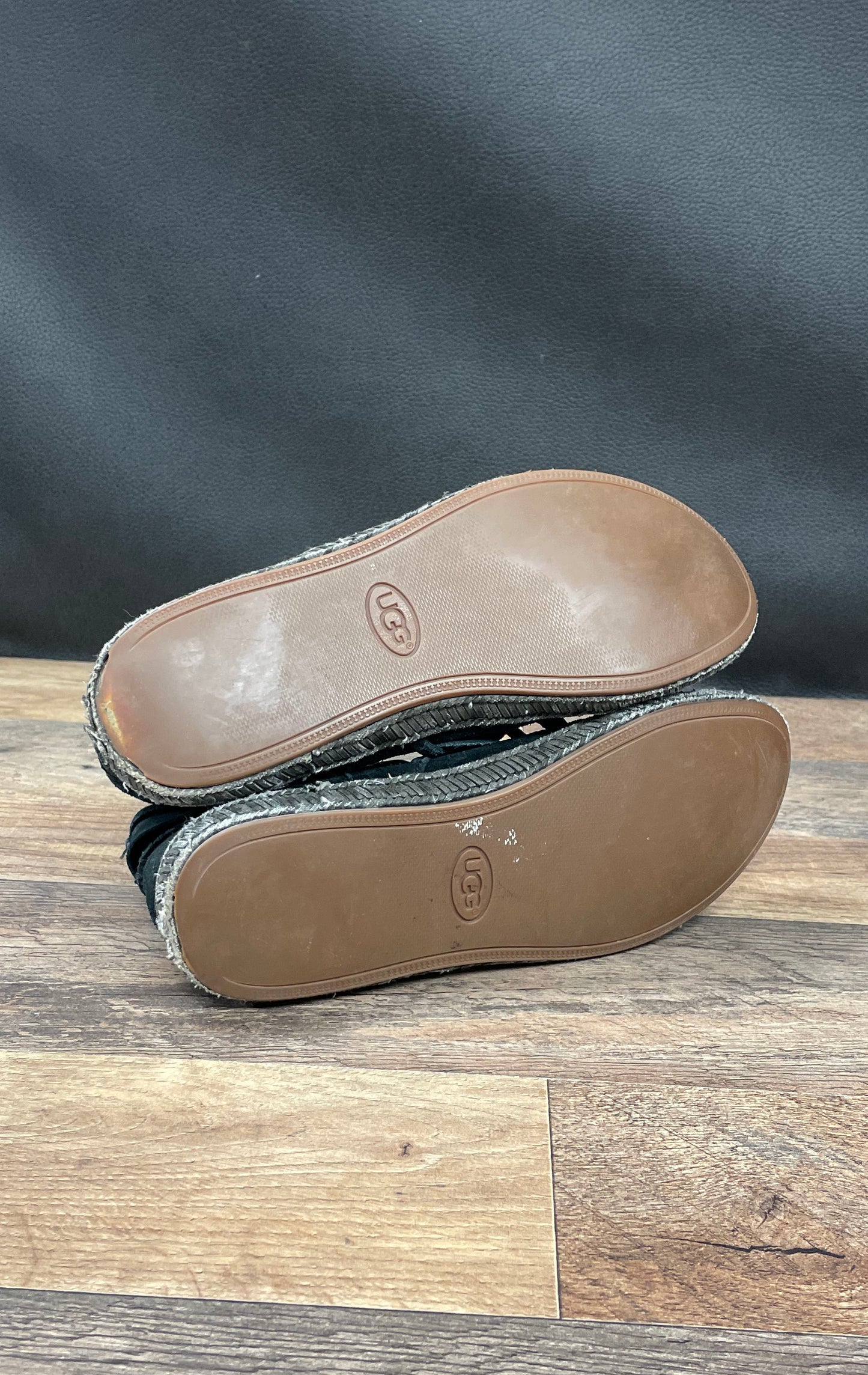 UGG McKay Black Suede Sheepskin Lined Ankle Boots Booties Women's Size 6.5