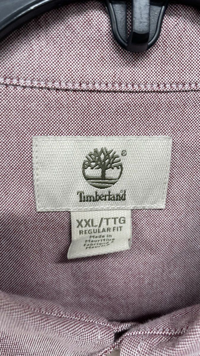 Timberland Mens Oxford Button Up Shirt Long Sleeve Regular Fit Red Sz XXL